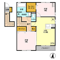フォーゲルテラスオランジュ6 2LDKの間取図画像