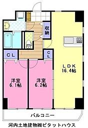 アマルフィーノ 2LDKの間取図画像