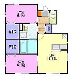 CASA中坂上J 2LDKの間取図画像