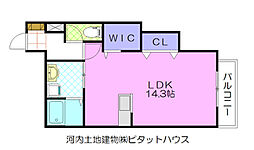 MM93 ワンルームの間取図画像