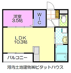 MM93 1LDKの間取図画像