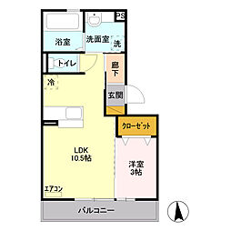 プライムステージ 1LDKの間取図画像
