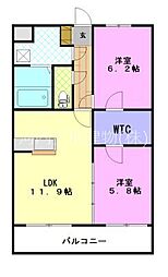 アステージ 2LDKの間取図画像