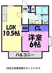 グランナチュール宝石台B 1LDKの間取図画像