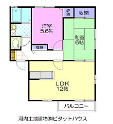 メゾン・ワイズB 2LDKの間取図画像