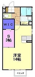グリーンヒル上戸祭 1DKの間取図画像