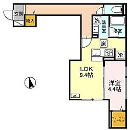 TORISIAS宿郷 1階1LDKの間取り