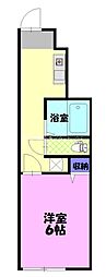 ヴェルデ戸祭 1階1Kの間取り