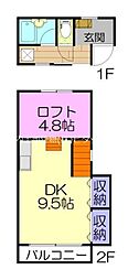 パーセルNAKAHARA 1DKの間取図画像