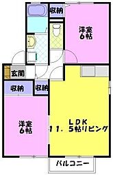 テインカー・ベル3 2LDKの間取図画像