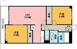 ライブスクエア竹林 2LDKの間取図画像