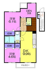 リバーストーン 2SLDKの間取図画像