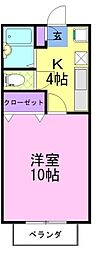 コーポ吉田 1Kの間取図画像