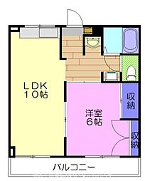 第5清和ハイツ 1LDKの間取図画像