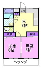 メゾンド城東グランデ 2DKの間取図画像