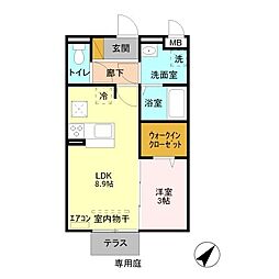 ロイヤルビュー 1LDKの間取図画像