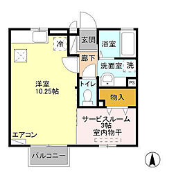 グランモア・テクノ 1LDKの間取図画像
