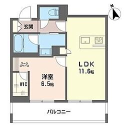 エクラドレ 1LDKの間取図画像