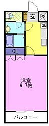 グランドゥール 1Kの間取図画像