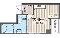 キクヤビル ワンルームの間取図画像