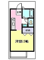 リバティーA 1Kの間取図画像