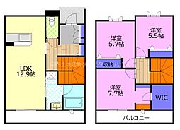 もてぎテラス I 2階3LDKの間取り