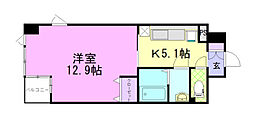 ビック・ビー宇都宮 1Kの間取図画像