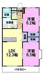 スプランディードミユキ 2LDKの間取図画像