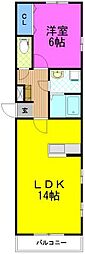 WESTステージKM 1LDKの間取図画像
