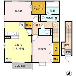 フォレストサイドFUKUCHI 2LDKの間取図画像