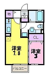 メゾン・プラン・ソレイユ 1DKの間取図画像