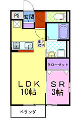 YE-flats 1LDKの間取図画像
