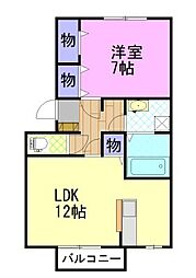 フレシール 1LDKの間取図画像