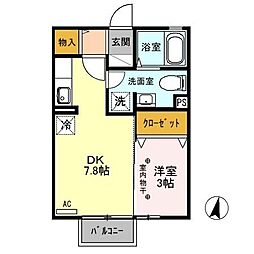 セジュールグランモアA 1LDKの間取図画像