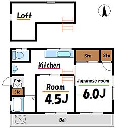 都営新宿線 一之江駅 徒歩20分の賃貸アパート 2階2SKの間取り