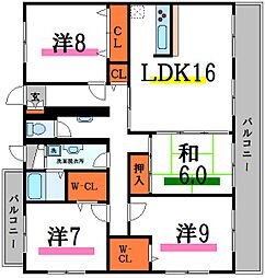JR総武線 小岩駅 徒歩24分の賃貸マンション 4階4LDKの間取り