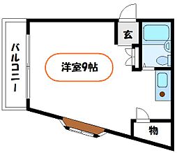 フレンズハイツ ワンルームの間取図画像