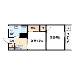 行徳マンション 2Kの間取図画像