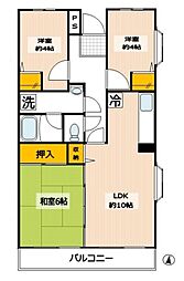 メゾンピュール 3LDKの間取図画像