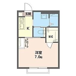 都営新宿線 船堀駅 徒歩7分の賃貸アパート 2階1Kの間取り