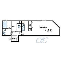都営新宿線 篠崎駅 徒歩3分の賃貸マンション 2階1Kの間取り