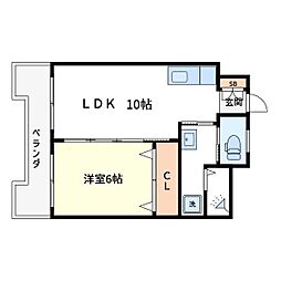 ハイネス成輪 1階1LDKの間取り