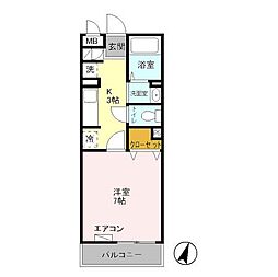 東京メトロ東西線 葛西駅 徒歩9分の賃貸アパート 2階1Kの間取り