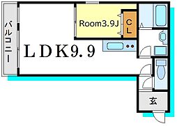 都営新宿線 篠崎駅 徒歩5分の賃貸マンション 1階1LDKの間取り