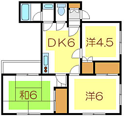 ウィーンハイツB棟 3DKの間取図画像