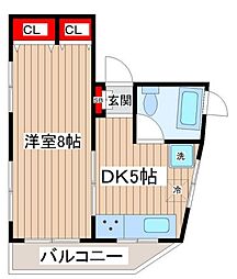 サンケイビル 1DKの間取図画像