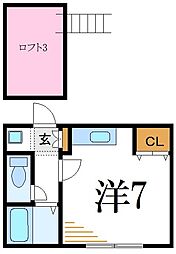 CASACREST ワンルームの間取図画像