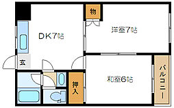 藏前コーポ 2DKの間取図画像