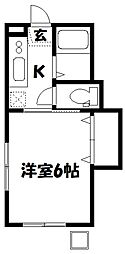 サニーハイツ 1Kの間取図画像