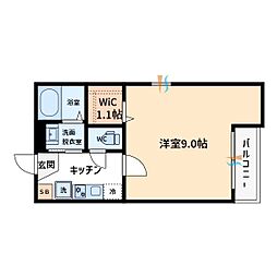 ESTATE PURE 新宿 1階1Kの間取り